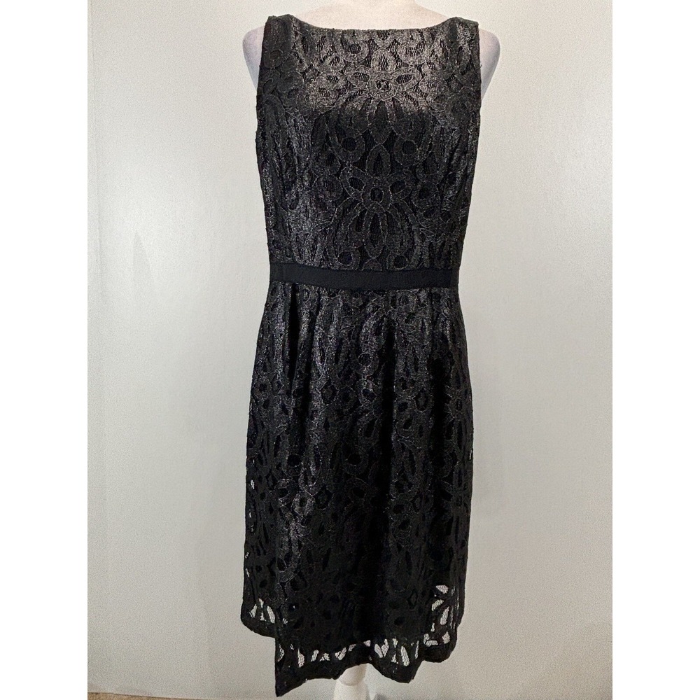 Lauren Ralph Lauren Lace Overlay Cocktail Dress Sz 10 Black Party Sleeveless